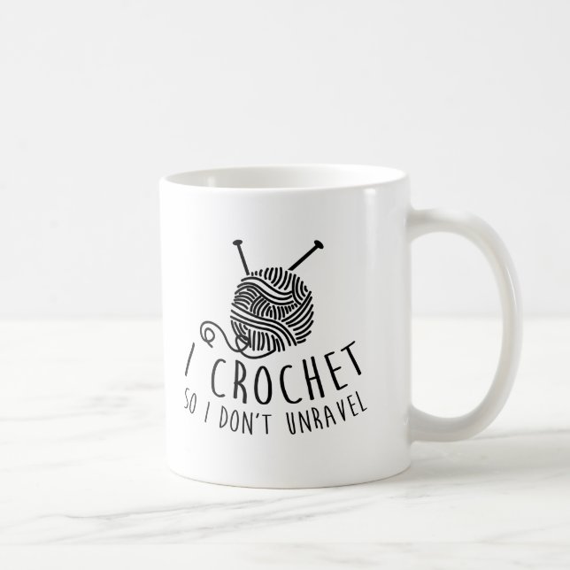 Mug Je fais du crochet ainsi je ne me démêle pas (Droite)