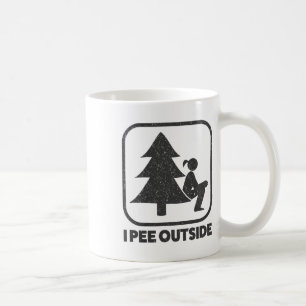 Mug Je fais pipi à l'extérieur Fille Panneau Drôle Cam