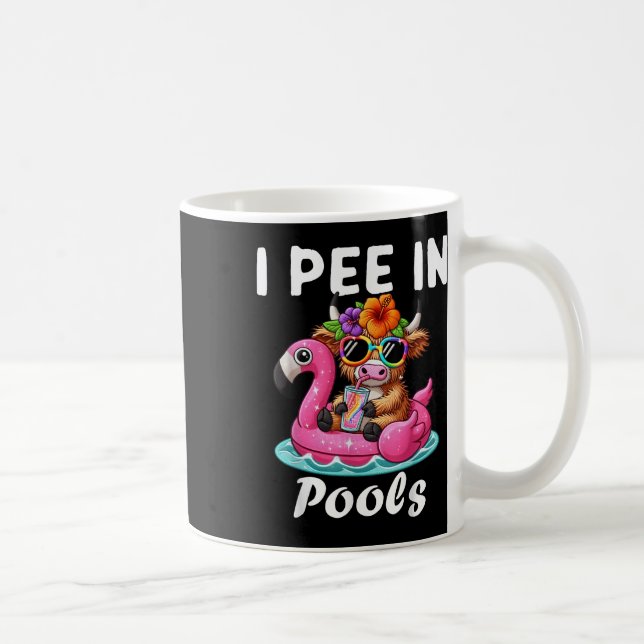 Mug Je fais pipi dans les piscines Highlands Vache Bla (Droite)