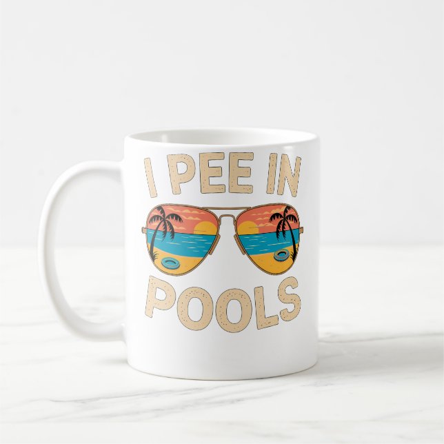 Mug Je Fais Pipì Dans Les Piscines Vacances D'été Drôl (Gauche)