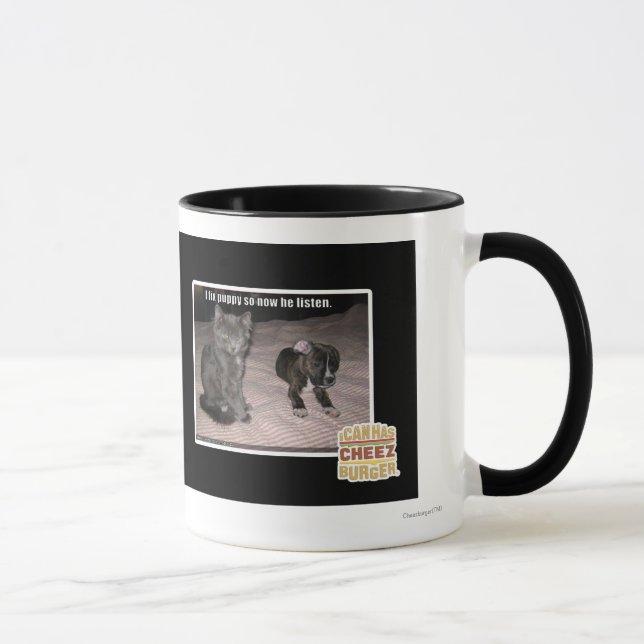 Mug Je fixe le chiot (Droite)