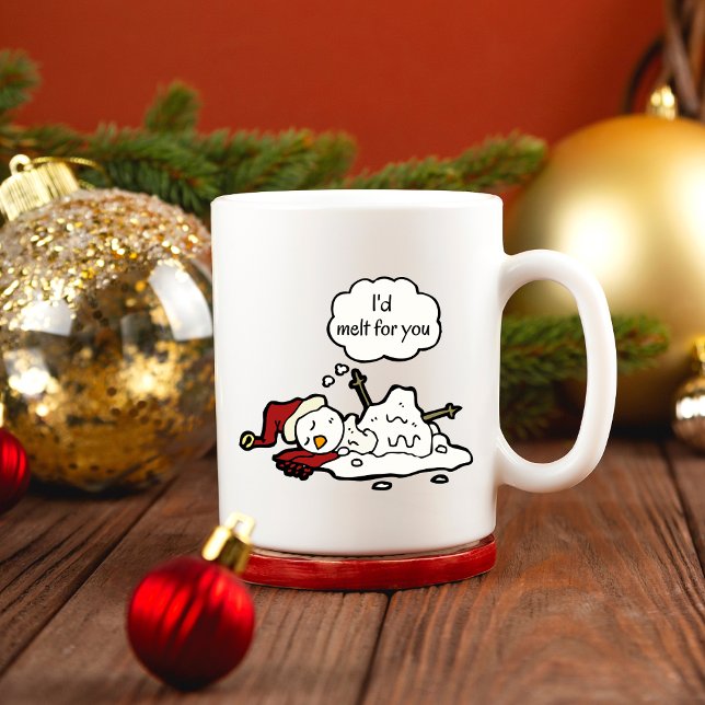Mug Je fondrais pour toi ! Drôle Snowman tiré à la mai (Créateur téléchargé)