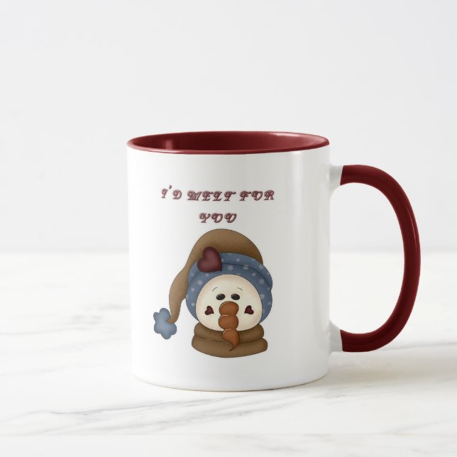 Mug Je fondrais pour vous le bonhomme de neige (Droite)
