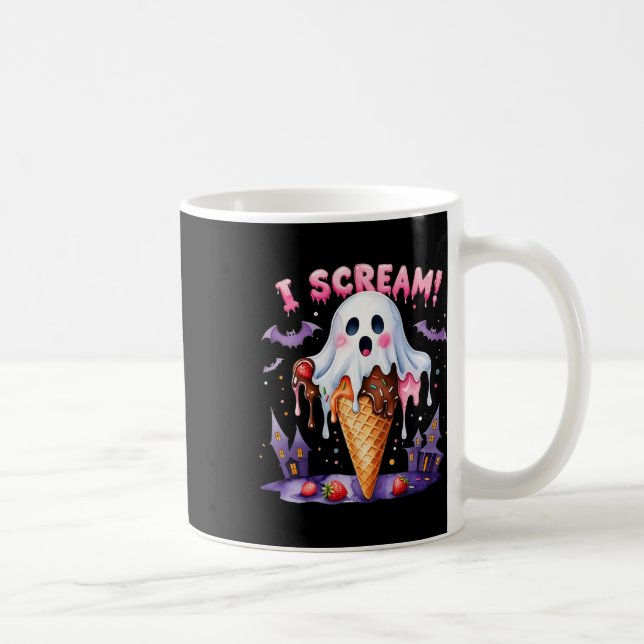 Mug Je hurle Ghost Glace Cream Halloween jolie Art drô (Droite)