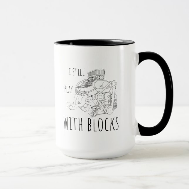 Mug Je joue encore avec des blocs drôles (Droite)
