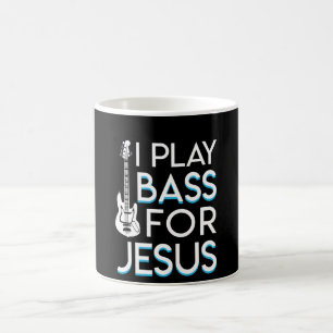 Mug Je joue la guitare basse chrétienne basse de Jésus