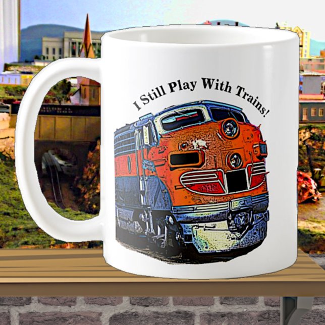 Mug Je Joue Toujours Avec Trains F7 Diesel Locomotive (Créateur téléchargé)