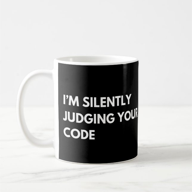Mug Je juge silencieusement votre code de développeurs (Gauche)