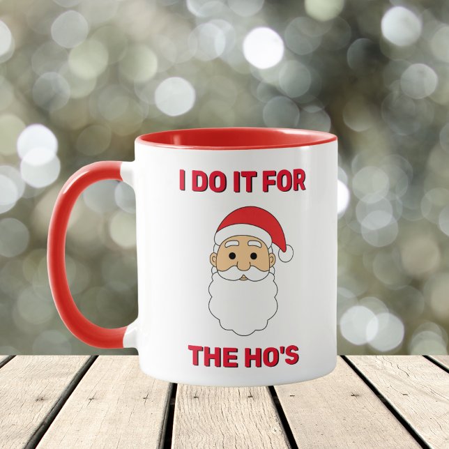 Mug Je le fais pour les salopes Père Noël cochon blanc (Créateur téléchargé)