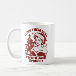 Mug Je les aime vraiment épais et sapin Snarky Noël