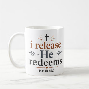 Mug Je libère Il rachète Écriture chrétienne inspirant