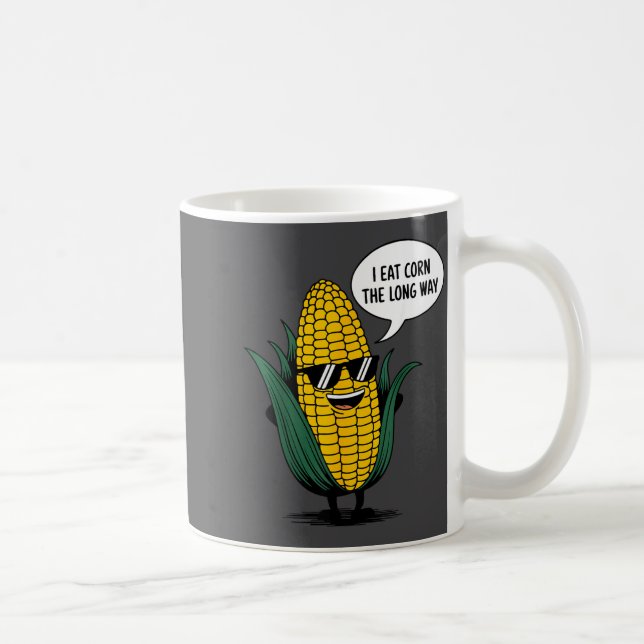 Mug Je mange du maïs de façon détournée Citation drôle (Droite)