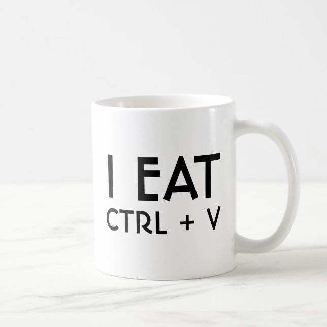 Mug Je mange le raccourci clavier Coller Pun (Droite)