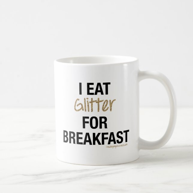 MUG JE MANGE PARTIES SCINTILLANT POUR LE PETIT DÉJEUNE (Droite)