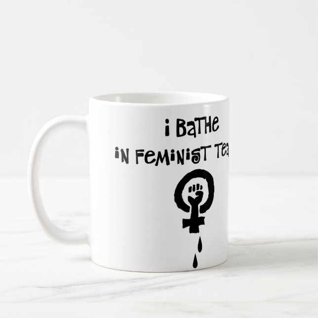 Mug Je me baigne en larmes féministes (Gauche)