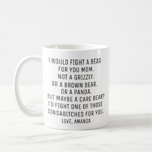Mug Je me battrais avec un ours pour toi maman, fête d