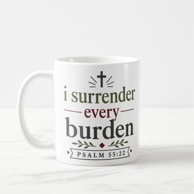 Mug Je me débarrasse de chaque fardeau Citation chréti (Gauche)