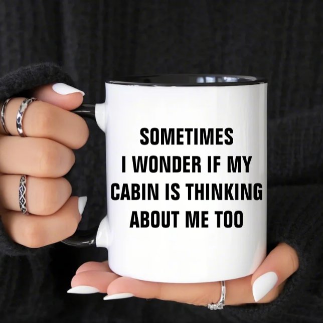 Mug Je Me Demande Si Mon Cabine Pense À Moi Aussi (Créateur téléchargé)