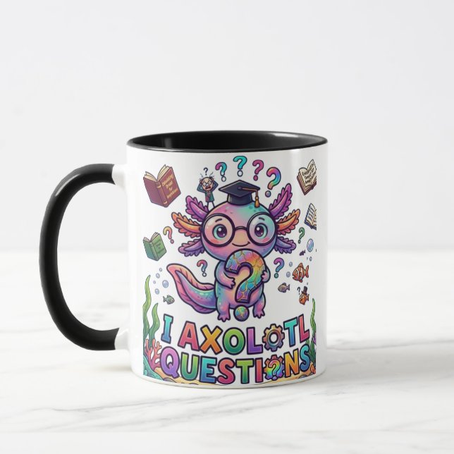Mug Je me pose des questions de salamandre axolotl - C (Gauche)