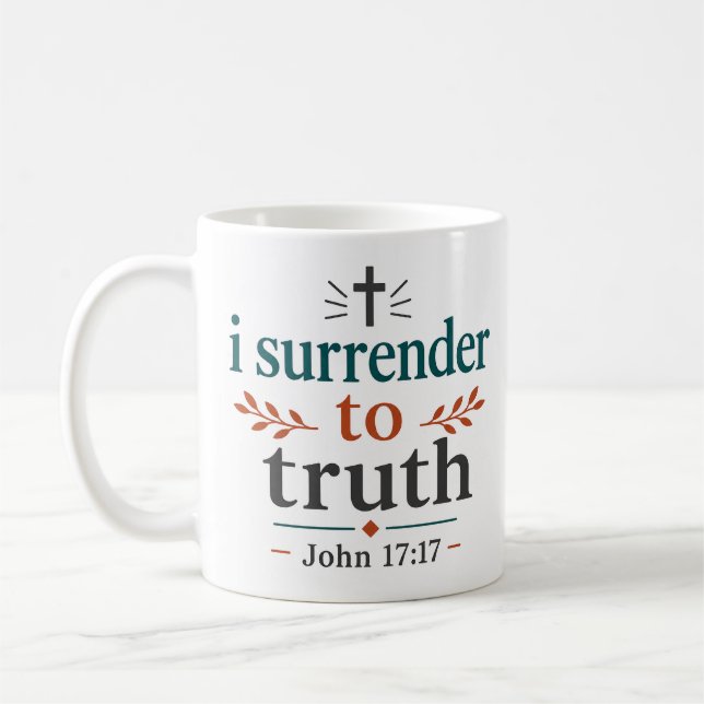 Mug Je me rends à la vérité Citation élégante basée su (Gauche)