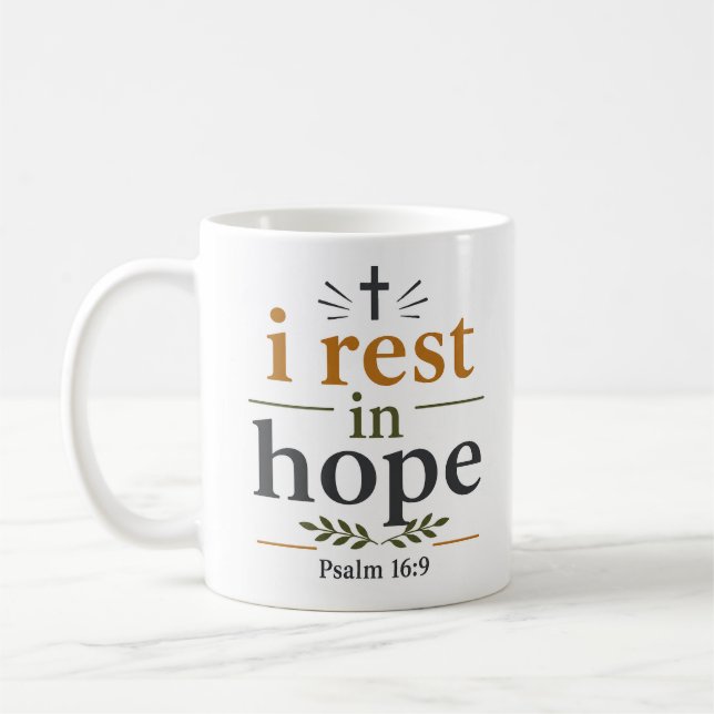 Mug Je me repose dans l'espérance Citation inspirante  (Gauche)