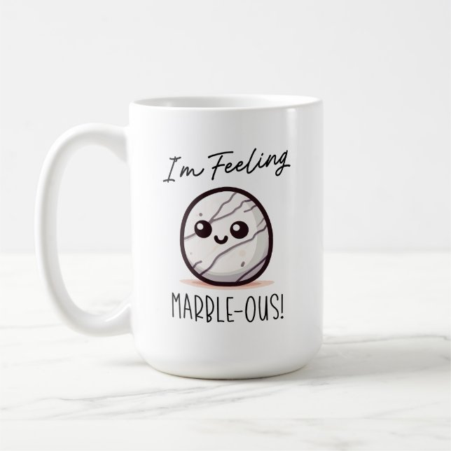 Mug Je me sens Marble-ous - Joli jeu de mots géologiqu (Gauche)