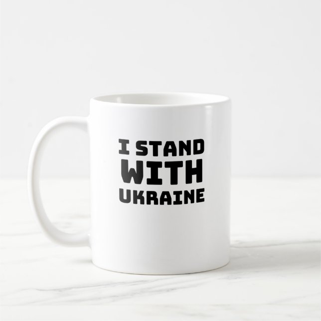 Mug Je me tiens avec la T-shirt Ukraine (Gauche)