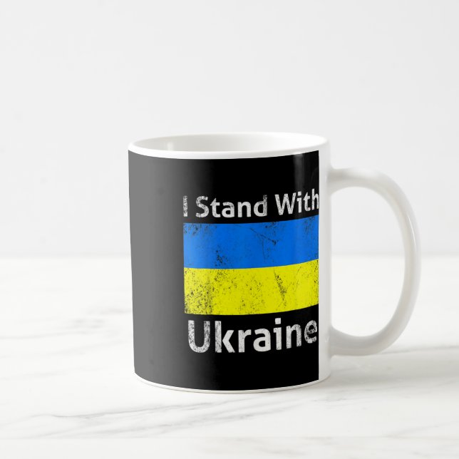 Mug Je me tiens avec le drapeau de l'Ukraine Libre Sou (Droite)