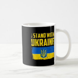 Mug Je me tiens avec le drapeau ukrainien de l'Ukraine
