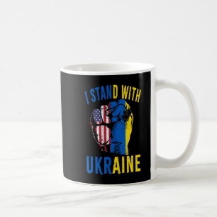 Mug Je Me Tiens Avec L'Ukraine Drapeau Américain Souti