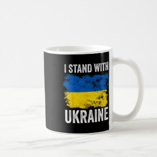 Mug Je me tiens avec l'Ukraine Vintage Drapeau Ukraini