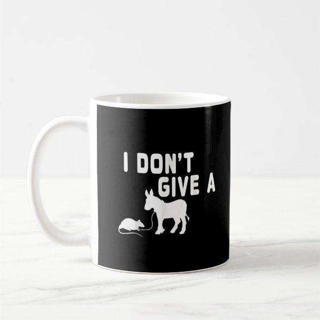 Mug Je m'en fiche, cadeau de rat drôle d'âne, blague s (Gauche)