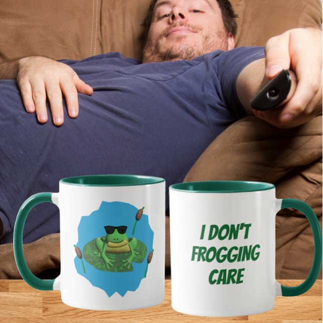 Mug Je m'en fiche complètement Grenouille  (Créateur téléchargé)