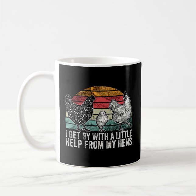 Mug Je M'En Sortirai Avec Un Peu D'Aide De Mes Poulets (Gauche)