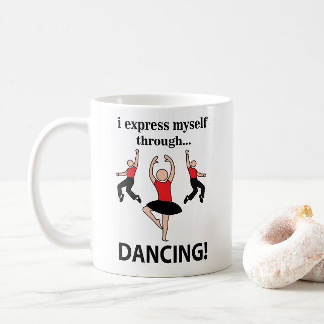 Mug Je m'exprime en dansant par la danse (Avec donut)