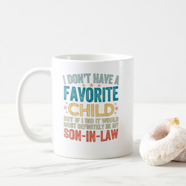 Mug Je n'ai pas un enfant préféré dans la loi (Avec donut)