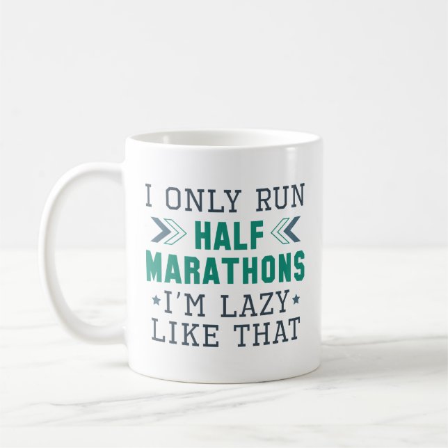 Mug Je ne cours que des demi-marathons Je suis blasé c (Gauche)