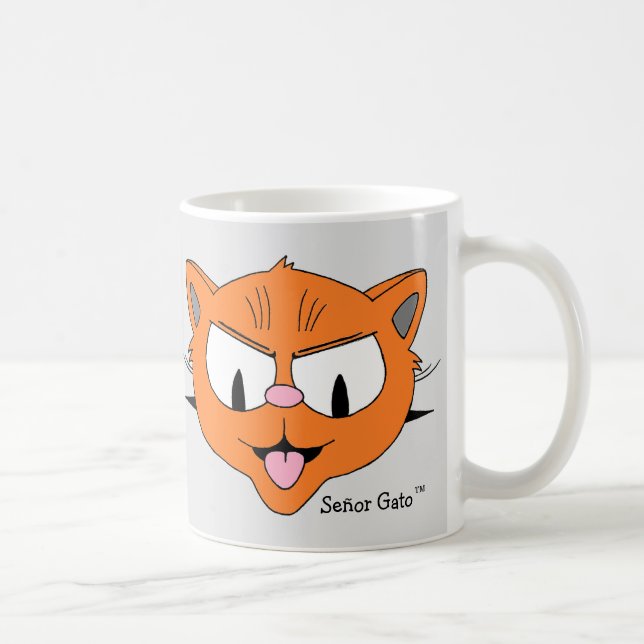 Mug "Je ne donne pas de soupe", un chat de caricature  (Droite)