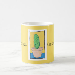 Mug Je ne fais pas des câlins, des cactus épineux, jau