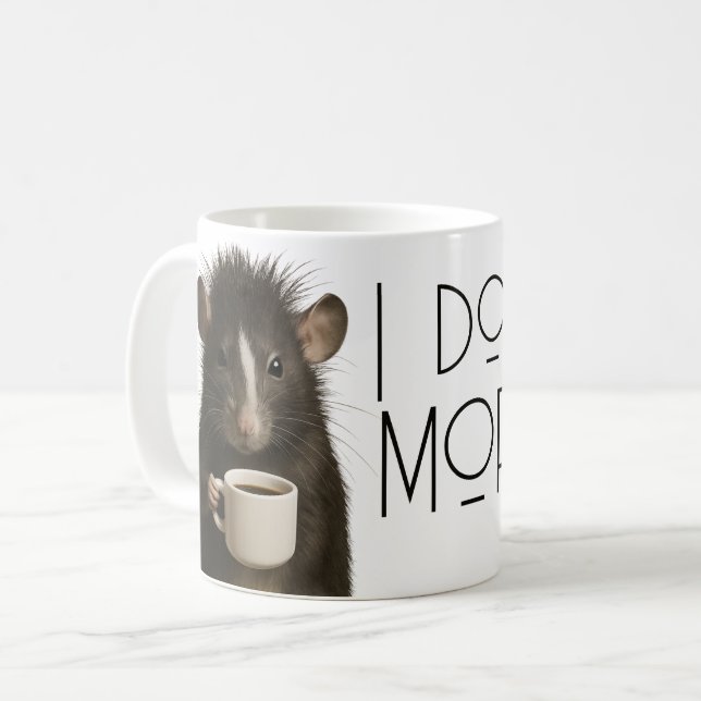 Mug Je ne fais pas les matins drôle rat caféine (Devant gauche)