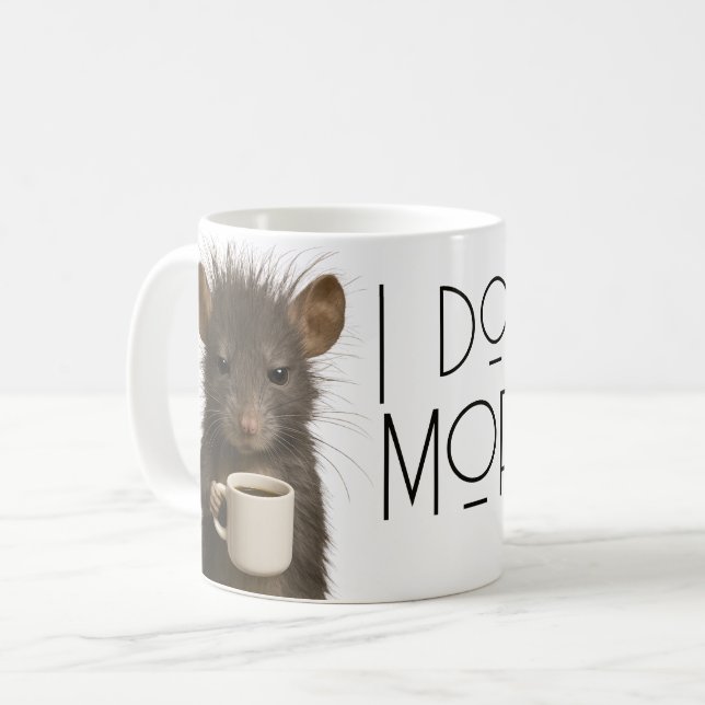 Mug Je ne fais pas les matins drôle souris caféine (Devant gauche)