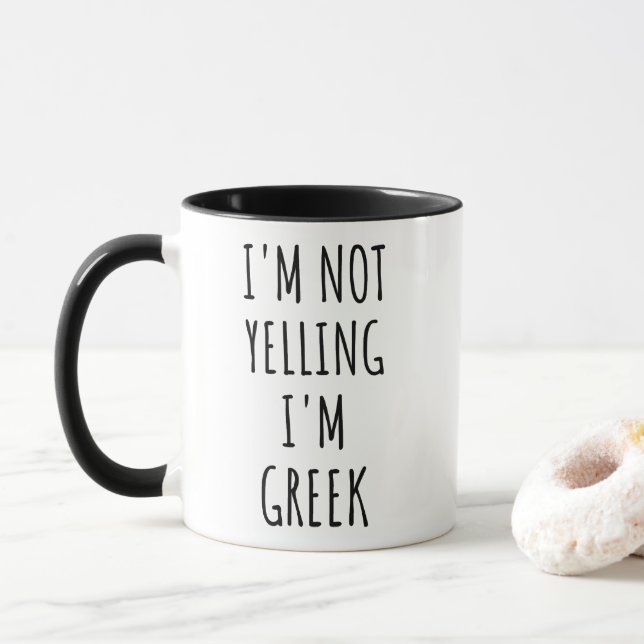Mug Je ne hurle pas, je suis Grec Drôle (Avec donut)