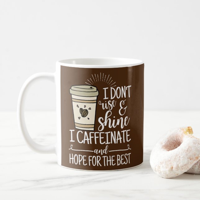 Mug Je ne lève pas de flamme Je caffeinais l'espoir po (Avec donut)