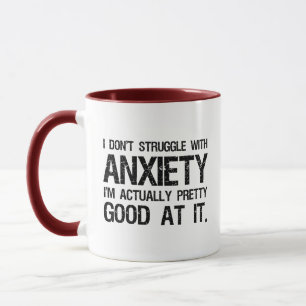 Mug Je ne me bats pas avec l'anxiété