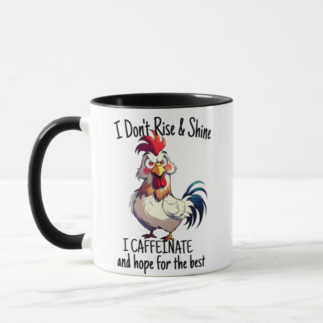 Mug Je ne me lève pas et ne brille pas, je Caffeinate  (Gauche)