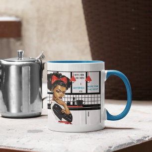 Mug Je ne me lève pas et ne brille pas, je caffeine, j