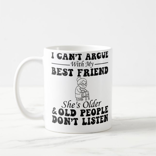 Mug Je ne peux pas discuter avec ma meilleure amie, el (Gauche)