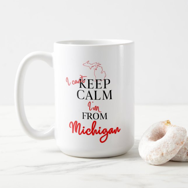 Mug Je ne peux pas garder le calme Je suis du Michigan (Avec donut)