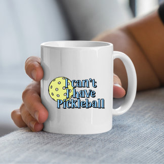 Mug Je ne peux pas, j'ai du pickleball | Bleu et jaune