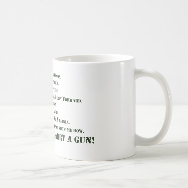 Mug Je ne porterai pas un pistolet (Droite)